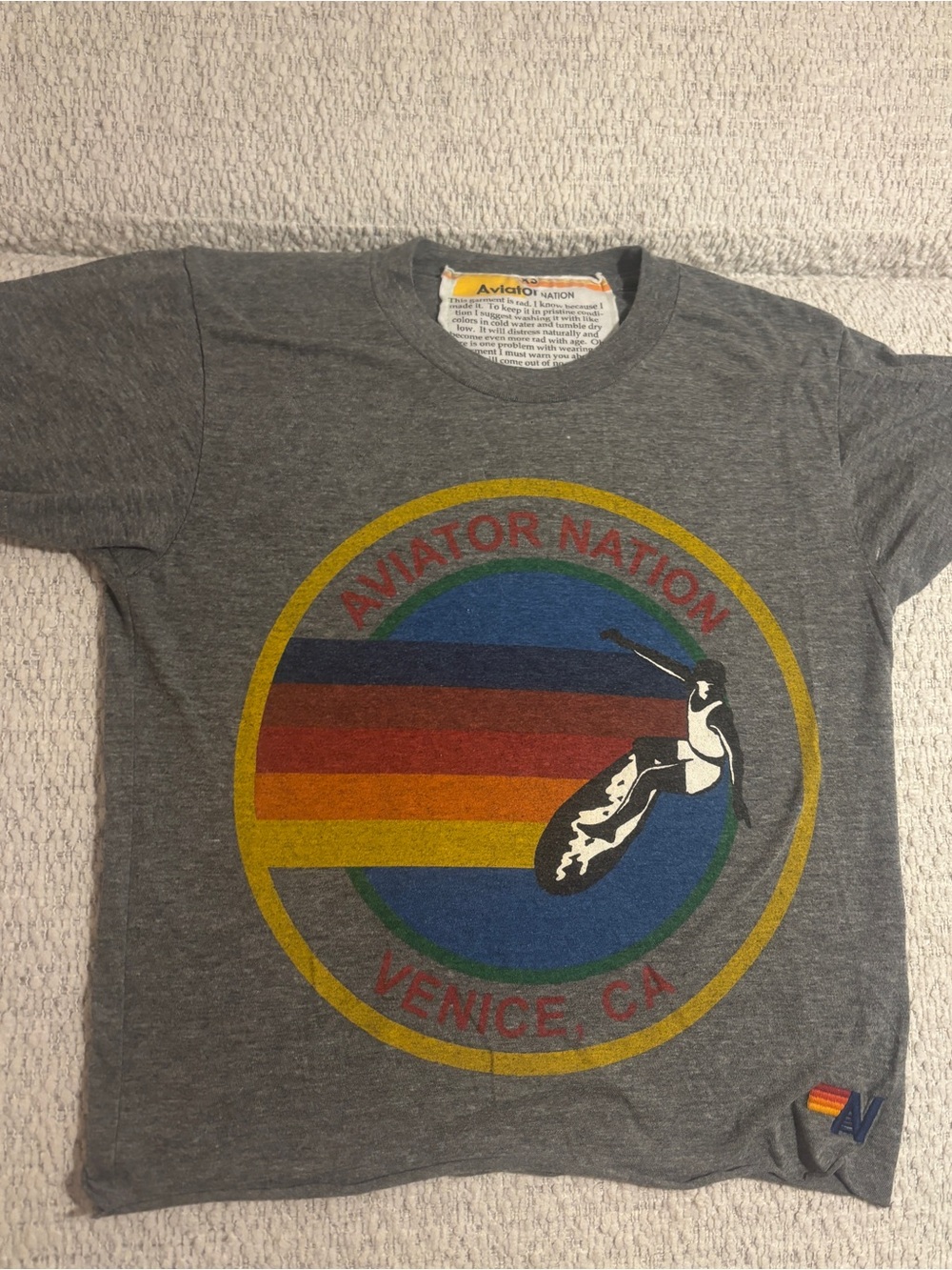 Aviator Nation women’s ' Grey 'Aviator Nation Venice, CA' Graphic Tee